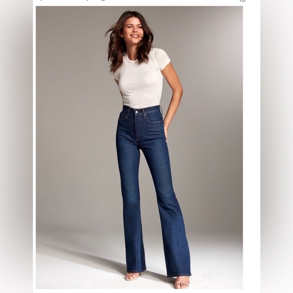 DENIM FORUM Marianne Flare Dark Blue Jeans Size 23 NWOT - Picture 3 of 17